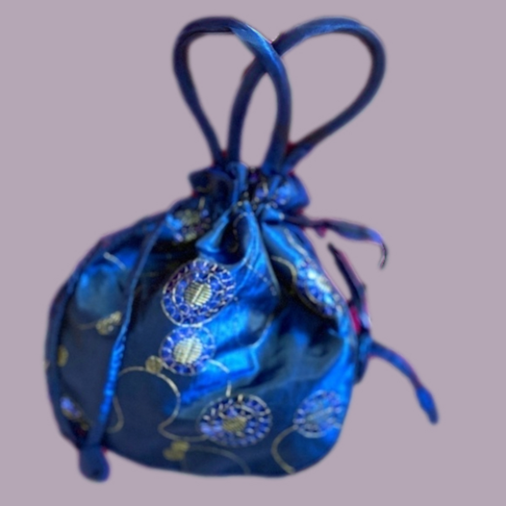 Darling Little Silky Evening Purse w Drawstring